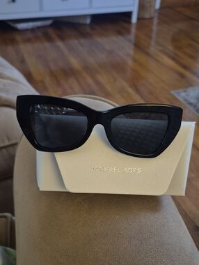 Michael Kors Black Cat Eye Sunglasses with Dark Lenses